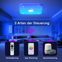 Stropní světlo AmazeFun LED stmívatelné – 36W stropní svítidlo Smart RGBIC s ​​reproduktorem Bluetooth – ovládání pomocí aplikac